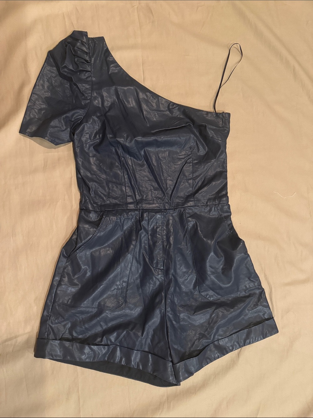 Navy Asymmetric Romper